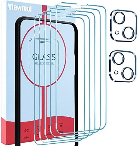 [5+2] Viewmoi 5 מגן מסך חבילה תואם לאייפון 14 פלוס [6.7 אינץ '] עם מגן עדשת מצלמה 2 חבילה, כלי התקנה